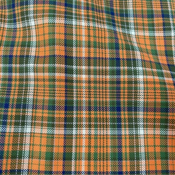 Orvis Orange Green Plaid Button Down Top Size XL Fall Autumn Office Outdoor - Picture 10 of 11